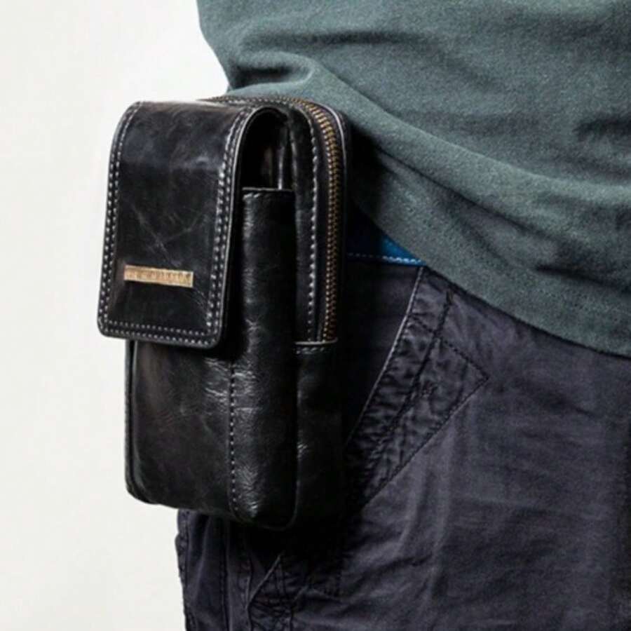 Men Waist Bags - Black - View 1