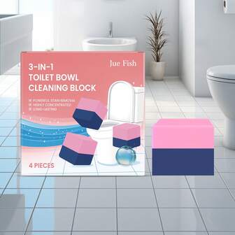 3-In-1 Toilet Cleaning Blocks, Convenient Home Toilet Cleaner To Remove Stains And Odors, Designed To Assist In Softening Limescale Deposits And Maintaining Ceramic Glaze Cleanliness