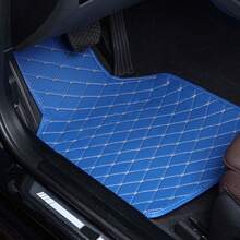Universal 4PCS Car Floor Mat Set – 2X Fully Enclosed PVC Mats + 2X Anti-Slip Automotive Mats For All Vehicles - Blue - View 3