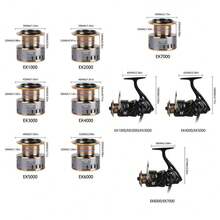 1pc Fishing Reel, Freshwater Fishing Reels, Ultra Smooth Powerful Saltwater Spinning Reel, 5.2:1 Gear Ratio Waterproof And Rustproof Large Db Spinning Reel - Black - View 7