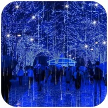 AUX سلسلة أضواء عيد الميلاد قابلة للتوصيل، 500 مصباح LED، كابل سميك شديد التحمل بطول 34 مترًا، قابلة للتمديد مع تأثير وميض أبيض بارد، مقاومة للماء بمعيار IP44، زينة عيد الميلاد الداخلية والخارجية التي تعمل بالكهرباء للأشجار والحدائق والباحات والشرفات والتراسات وحفلات الزفاف والمناسبات - الأزرق - مشاهدة 8