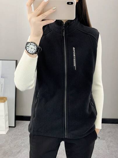 Chaqueta de forro polar para mujer para exteriores, abrigo Sherpa delgado, cálido, transpirable y de cuello alto para senderismo y deportes, primavera/otoño, invierno