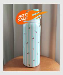 OWALAs Cherry Prints, Small Floral Prints Cup. Sports Water Bottle, A Water Bottle Designed For Water Drinkers. Vacuum Flasks & Thermoses Water Bottle. Stainless Steel Water Bottle With Straw. Used For Outdoor Sports, Heat Preservation Time Cold And Hot Water Can Be Insulated, Suitable For Sports, Outdoor Activities, Travel, And Student Sports Water Cup. It Is A Wonderful Gift . Very Suitable For Water, Iced Tea Or Coffee, Ice Drinks ; Hot Drinks. Halloween Gifts, Christmas Gifts, Gift-Giving. 24oz(710ml) / 32oz(945ml). - anh đào - Xem 6
