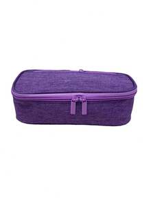 1个大容量可折叠拉链铅笔盒，带拉链隔层，男女通用马克笔收纳盒，圣诞礼物，适合中小学生和大学生