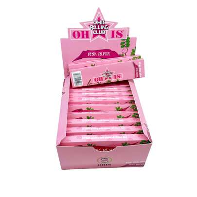OHIS 32张粉色卷烟纸 + 32个滤嘴 - 慢燃，尺寸可调节，送给吸烟者的完美礼物，惊喜之选