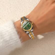 Neue Aurora Muschel Diamant Stern Römische Ziffern Edelstahl Damenuhr, Lässige Mode Quarz Analog Armbanduhr für Mädchen, perfekt für den täglichen Gebrauch, Schule, Hochzeit, Geschenk, Büro