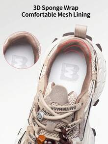 somiliss 5厘米厚底系带休闲女鞋，透气网眼面料，防滑户外步行鞋，时尚厚底，杏色，适合日常穿着