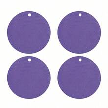 1/4/8pcs Multifunctional Round Heat Resistant Silicone Mat Cup Coasters Non-Slip Pot Holder Table Placemat Restaurant Accessories Tool - Multicolor - View 13