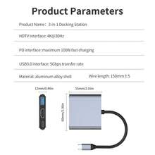 NADODO USB C 适配器 4K，USB C 型多端口适配器 PD 100W USB 3.0，USB-C 数字 AV 多端口适配器，适用于 Thunderbolt 3、Pro 和其他 C 型笔记本电脑 - 灰色 - 查看 12