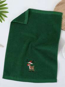 1pc/3pcs Cotton Christmas Towel, Absorbent Embroidered 32*45cm, Cotton Christmas Gift, Supermarket Gift, Cute Cartoon Embroidered Small Towel, All Cotton No Shedding, Christmas Santa Claus Holiday Gift, Home Daily Use Adult Hand Towel Face Towel 1pc, Advent Gift, Christmas Surprise - Multicolor - View 4