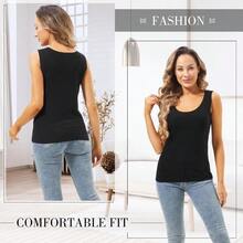 NEW-6 Pcs Thermal Tank Tops Women Underwear Tops Sleeveless Undershirt Cotton Camisole Warm Base Layer For Women