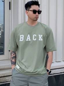 Camiseta de cuello redondo holgada y de ajuste suelto de verano para hombre, con estampado de letras y gráficos