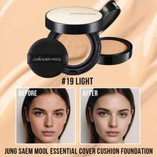 JUNG SAEM MOOL Essential Cover 气垫粉底液 #19 - 轻盈气垫质地，可替换粉芯，持久遮瑕，透气易补妆，微粉技术，适合所有肤质，包括敏感肌肤，适合日常妆容和特殊场合。 - #19 light - 查看 7