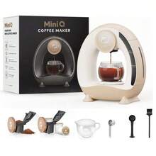 i Cafilas Single Serve Coffee Maker For K Pod& Ground Coffee, MINI Q Americano 2 In 1 Mini One Cup Coffee Brewer/Tea Maker With Coffee Filter/K Pod Adapter, 4-8 Oz Brew Sizes, Champagne/Pink/Grey Color