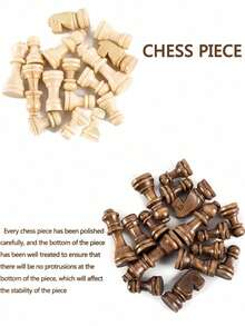 1 Stücke handgefertigter Holz Falt Schach Internationales Set, Mini 24 x 24 cm handgefertigtes Spielbrett zum Verstauen, 3-in-1 Schachbrett Spiel (Schach, Dame, Backgammon), geeignet für erwachsene Anfänger. Die multifunktionalen schwarz-weißen Holzschachfiguren des internationalen Schachspiels können zusammengeklappt werden.