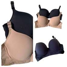 PLUS SIZE PLAIN REINFORCED BRA WITH LUXURY REINFORCED STRAPS - 巧克力棕 - 查看 2