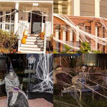 Halloween Spider Web Decor, Halloween Haunted House Graveyard Spider Web Strings With Fake Spiders, Halloween Decoration Props For Party, Costume, Photography Backdrop, Perfect Halloween Gift - Multicolor - View 10