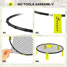 Portable Mini Roundnet Game Set With 3 Balls, Pump & Carrying Bag – Fun Outdoor Family Beach Games For All Ages