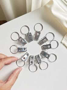 10 Peças Clipes de Cortina de Aço Inoxidável com Argolas de Gancho, Clipes de Cortina de Chuveiro na Cor Prata, Mini Clipes de Gancho, Argolas Decorativas de Metal à Prova de Ferrugem, Clipes de Cortina para Cortinas de Porta e Cortinas de Chuveiro, Clipes de Cortina para Decoração Doméstica Pendurar Cortinas, Laços e Fotos