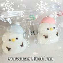 1 件雪人挤压玩具 - 慢回弹葡萄、橙子、减压、挤压器、立方体挤压、Taba 挤压粘性、弹性大挤压猫爪、烦躁玩具、生日派对礼物 - 彩色 - 查看 3
