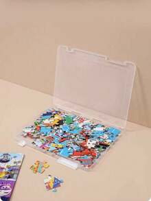 1 صندوق تخزين للألغاز، منظم للألعاب، صندوق تصنيف كتل البناء للأطفال، صندوق تعبئة شفاف للألعاب التجميعية، هدية رائعة للأولاد والبنات
