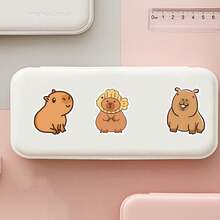 50pcs Capybara Stickers, Capybara Themed Accessories, Capybara Party Favors, Capybara Posters, Cute & Adorable Stickers, Capybara Gifts, Waterproof Vinyl Stickers Suitable For Laptops, Bumpers, Skateboards, Water Bottles, Computers, Phones, School Supplies, Back To School Season - Multicolor - View 7
