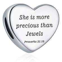 1pc Classic Architectural Series, Heart-Shaped Beads, Cross-Shaped Beads, House, Eiffel Tower, Statue Of Liberty, Roman Colosseum, Arc De Triomphe, Big Ben Pendant Charm Beads For Bracelets DIY Women's Jewelry - Silver - View 3