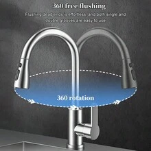 Kitchen Faucet With Pull Down Sprayer, Brushed Nickel High Arc Single Handle Kitchen Sink Faucet For Pot Filler, Stainless Steel Commercial Modern Rv Farmhouse Camper Laundry Bar Sink Faucets - Silver - View 11