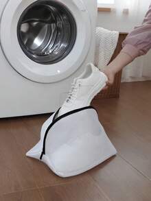 2/1pc 360° Washing Machine Shoe Bag, Suitable For All Shoe Types, Such As Sneakers, Canvas Shoes, Kids Shoes, Men's Shoes, Women's Shoes, Etc. Contains Rich Wool To Prevent Deformation, Machine Washable, Air Dry, Protective Laundry Bag/Bathroom Accessories/Daily Household Essentials/Travel Back To School Essentials
