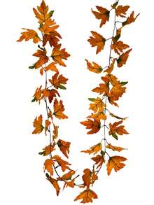 1pc 78.74 Inch Artificial Silk Maple Leaf Vine Autumn Outdoor Maple Leaf Decor, Wedding Bouquet, Dining Table Centerpiece, Thanksgiving Black Maple Leaf Decor Home Decor Halloween Room Decor Halloween Decor