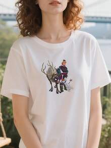 Frozen-Kristoff-Olaf-Sven-T-Shirt-T-Shirt - trắng - Xem 4