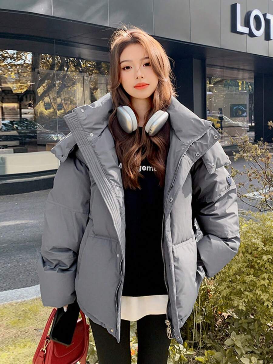 Women Winter Coats - 灰色 - 查看 1