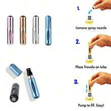 1pc/3pcs/4pcs 5ml Refillable Travel Perfume Atomizer Spray Bottle, Portable Bottom Filling Perfume Bottle - Bạc sáng - Xem 6