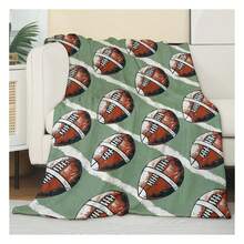 Football Blanket,Gifts For Players And Fans,Lightweight Flannel Throw Blankets,Diagonal Stripe Pattern On Green Background Throws Sport Decor,For Couch Living Room Office,60x50inchAll-Season Luxury Flannel Throw - Designer Checkered Pattern On Brushed -Viscose, Silky-Soft Warmth For Modern Interiors, Bedrooms & Hotel-Style Comfort