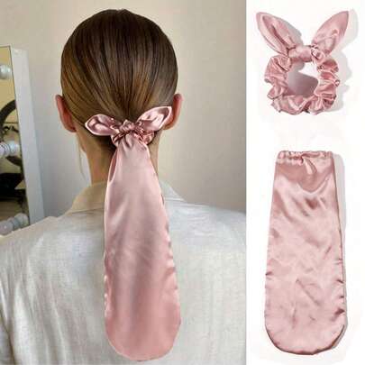 1 Set/2pcs Women's Double Layer Long Hair Care Sleep Cap, Soft & Comfortable Polyester Curly Hair Sleep Cap - Elastic Band, Low Allergen, Knitted Design, Home Long Hair Care Sleep Cap