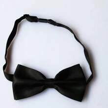 1pc Men's Bow Tie, Groomsman, Groom, Wedding Party Bow Tie (Random Placement Of Hidden Clasp On Side Or Center) - Black - View 3