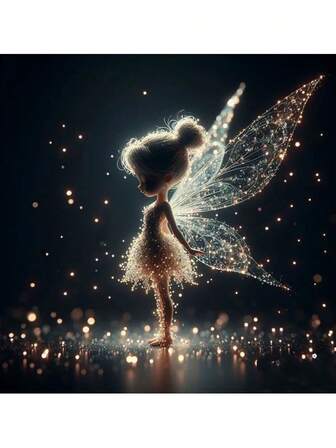 1 件装漂亮精灵仙女钻石艺术绘画套装工艺品贴纸卡通幻想女孩迷人动漫套装 DIY 刺绣十字绣套件水钻家居浴室装饰 DIY 马赛克画节日玩具礼物