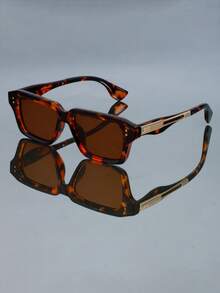 New Fashionable Retro Metal Small Frame Square Glasses, High Quality Street Style Glasses, Casual Minimalist Street, Travel, Runway, Business, Daily, Party, Holiday, Unisex Beach Chic Glasses - Multicolor - View 2