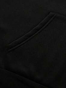 Men's Print  Casual Hooded Sweatshirt,In Men's Casual  Hooded Pullover Sweatshirt Is Suitable For Outdoor Sports And Is An Ideal Choice For Autumn And Winter Printing-Cotton Olyester Blend Tailoring Suitable For Men - 黑色 - 查看 5