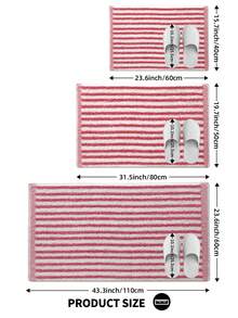 DAJIANG 1pc Flocked Bathroom Mat Carpet, Retro Floral & Rainbow Striped Bohemian Style Area Rug, Non-Slip TPR Bottom, Soft Absorbent Comfortable, Suitable For Bathroom, Shower, Kitchen, Living Room, Dorm, Dining Room, Home Decor, Festival Decor, Thick, Autumn/Winter, Thanksgiving Decoration Christmas Decor Kitchen Rug