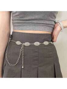 1pc Fashion Minimalist Street Punk Style Stainless Steel Double-Layer Pants Chain, Suitable For Teens, Summer Casual Outdoor Athletic Or Vacation Travel, Graduation Gifts, Birthday Dress Accessories, Daily Wear Summer, School Autumn-Winter Accessories Halloween Costume,Suitable For Teens, Youth,Men,Casual, Outdoor, Athletic, Vacation, Graduation Gifts, Birthday, Daily Wear - Silver - View 4