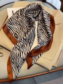 1 pieza Pañuelo/Pañoleta versátil con estampado de lunares, elegante, adecuado para atuendos, decoración de bolsos, personal de tripulación, apropiado para cualquier ocasión, como pañuelo para la cabeza o diadema - Blanco y Negro - Ver 7