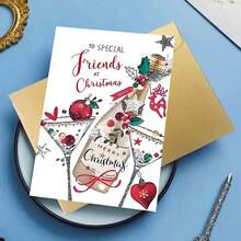 1pc 2025 Premium Christmas Greeting Card With Envelope - Luxury Paper Wishes, Suitable For Close Friends/Siblings | Holiday Memorabilia