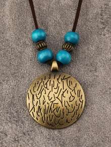 藍色木珠+古銅色十二生肖牌