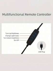 10英寸专业补光灯套装，带360°旋转和多功能开关 - 非常适合摄影和摄像