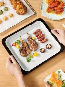 50pcs Parchment Paper Sheets Pre-Cut Baking Parchment,Non-Stick Kitchens Cookie Baking Paper,For Oven Grilling Air Fryer Steaming Bread Cake Cookie Meat Pizza,Non-Stick Greaseproof Paper Sheets,Oil Coated Cake Tin Liners For Air Fryer Oven Pan Cooking Steaming Back To School