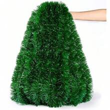 49,2 pi Guirlande de sapin de Noël en métal torsadé vert herbe, décorations de Noël pour arbre de Noël, décorations suspendues au plafond pour fête du Nouvel An, anniversaire, vacances, intérieur et extérieur