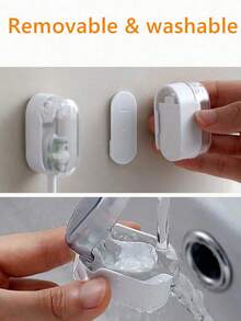 Soporte para cepillo de dientes para uso doméstico, perchero para cepillo de dientes minimalista montado en la pared sin taladrar, con tapa de cierre automático, estante de almacenamiento para cepillo de dientes, organizador portátil y sencillo para el baño, organizador de cepillo de dientes a prueba de polvo con tapa