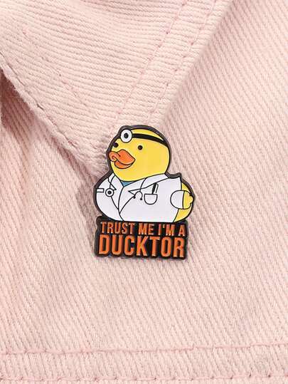 1pc Cute Cartoon Doctor Duck DUCKTOR Badge, Medical Accessory Brooch Pin, Suitable For Daily Wear00 Jewelry Costume Accessories Bag Charms Office Accessories Christmas Gift
