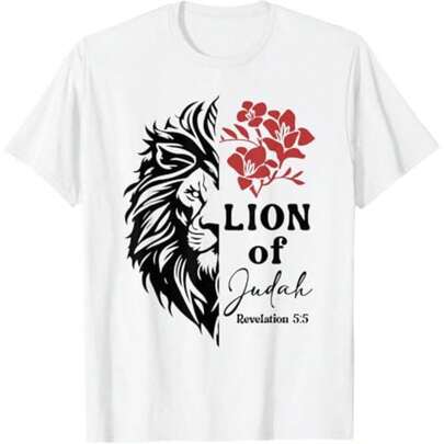 Faith - centered T - Shirt: 'Man of Faith' with Lion Motif - embody Spiritual Strength
